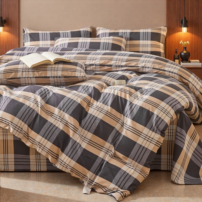 91家纺网 家纺一手货源 找家纺 友承家纺 2026最新款双层纱水洗棉被套单件150x200x230被罩学生宿舍三件套四件套床上用品a类母婴 蓝调