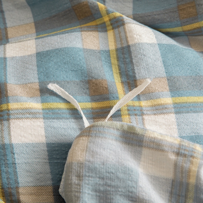 91家纺网 家纺一手货源 找家纺 友承家纺 2026最新款双层纱水洗棉被套单件150x200x230被罩学生宿舍三件套四件套床上用品a类母婴 无印蓝