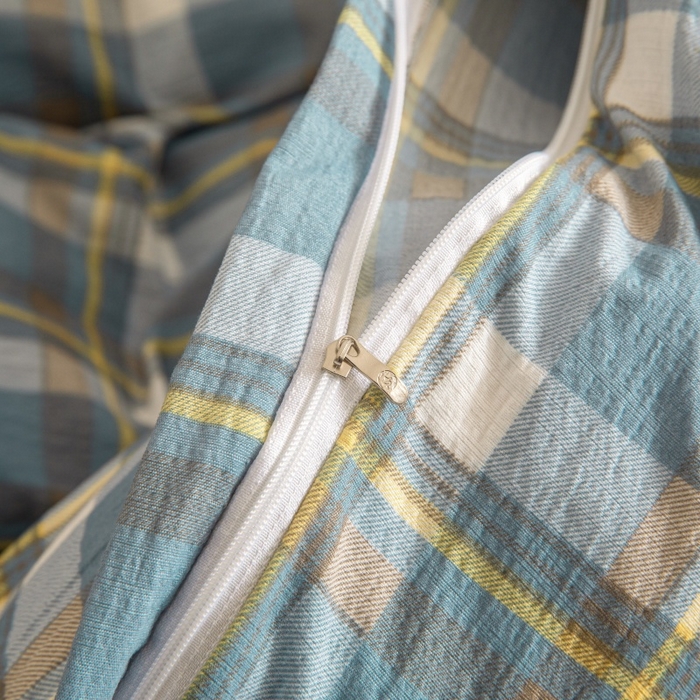 91家纺网 家纺一手货源 找家纺 友承家纺 2026最新款双层纱水洗棉被套单件150x200x230被罩学生宿舍三件套四件套床上用品a类母婴 无印蓝