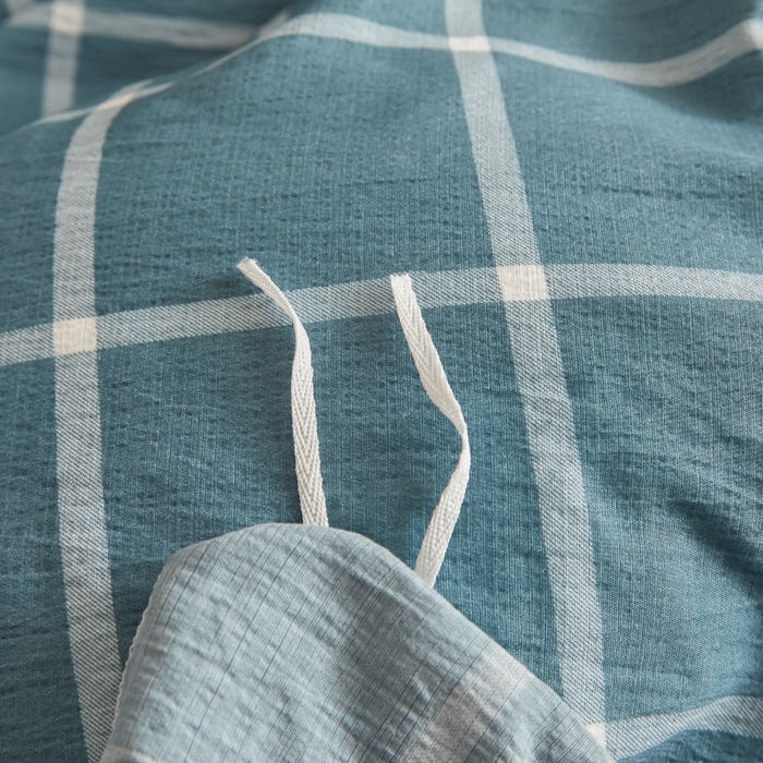 91家纺网 家纺一手货源 找家纺 友承家纺 2026最新款双层纱水洗棉被套单件150x200x230被罩学生宿舍三件套四件套床上用品a类母婴 米莱灰