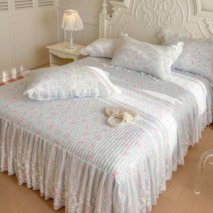 91家纺网 家纺一手货源 找家纺 恋尚 2026新款云感棉床笠式床裙四件套（控价225起） 迷雾清影