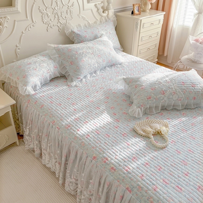 91家纺网 家纺一手货源 找家纺 恋尚 2026新款云感棉床笠式床裙四件套（控价225起） 迷雾清影