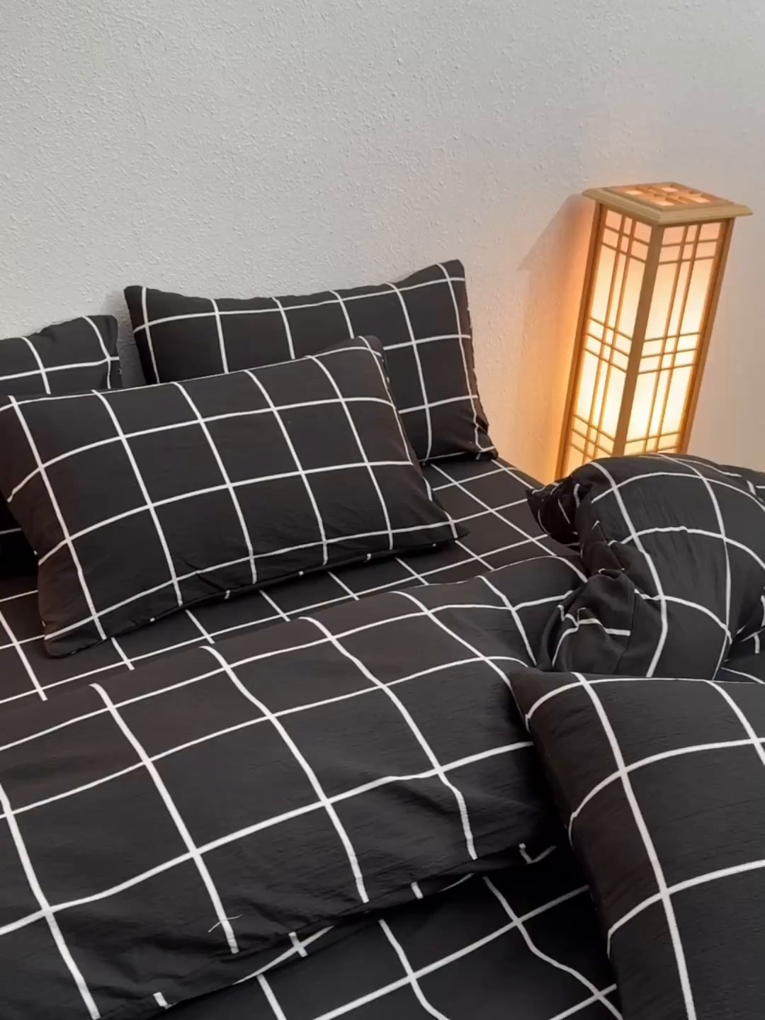 91家纺网 家纺一手货源 找家纺 友承家纺 2026最新款双层纱水洗棉被套单件150x200x230被罩学生宿舍三件套四件套床上用品a类母婴 黑白格