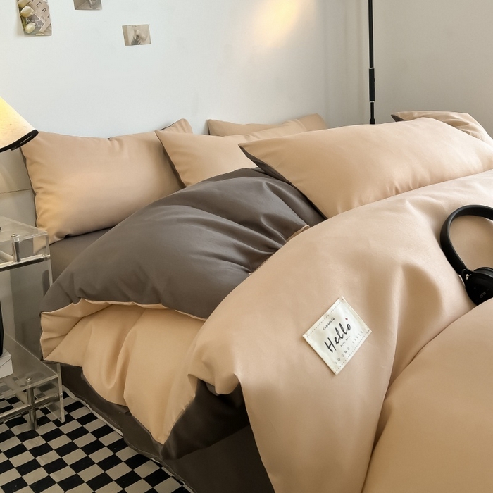 91家纺网 家纺一手货源 找家纺 （总）友承家纺 2026新款四件套磨毛床单被套被罩简约纯色学生宿舍水洗棉3三件套床上用品4被套单件四季单独被罩