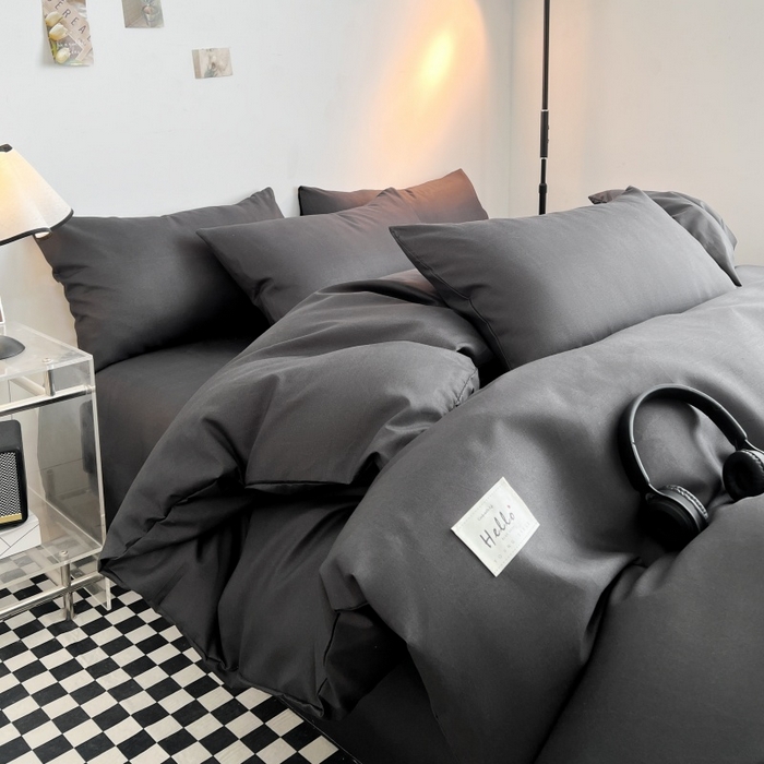 91家纺网 家纺一手货源 找家纺 （总）友承家纺 2026新款四件套磨毛床单被套被罩简约纯色学生宿舍水洗棉3三件套床上用品4被套单件四季单独被罩