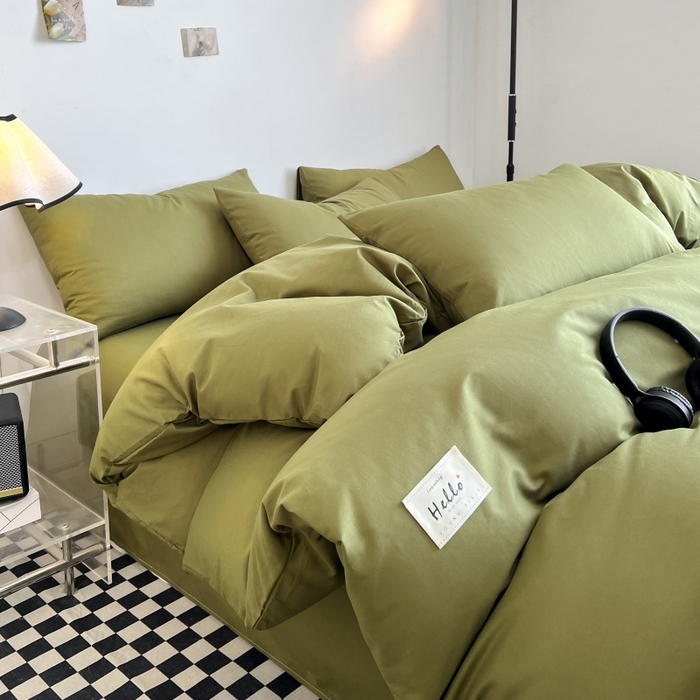 91家纺网 家纺一手货源 找家纺 （总）友承家纺 2026新款四件套磨毛床单被套被罩简约纯色学生宿舍水洗棉3三件套床上用品4被套单件四季单独被罩