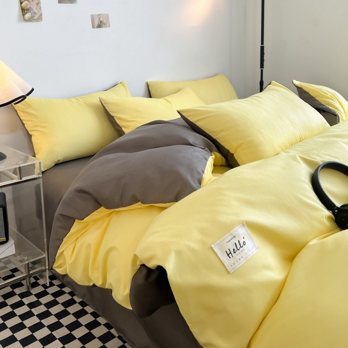 91家纺网 家纺一手货源 找家纺 （总）友承家纺 2026新款四件套磨毛床单被套被罩简约纯色学生宿舍水洗棉3三件套床上用品4被套单件四季单独被罩