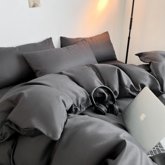 91家纺网 家纺一手货源 找家纺 （总）友承家纺 2026新款四件套磨毛床单被套被罩简约纯色学生宿舍水洗棉3三件套床上用品4被套单件四季单独被罩