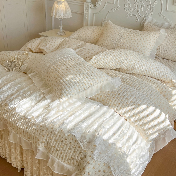 91家纺网 家纺一手货源 找家纺 恋尚 2026新款云感棉床笠式床裙四件套（控价225起） 轻香梦