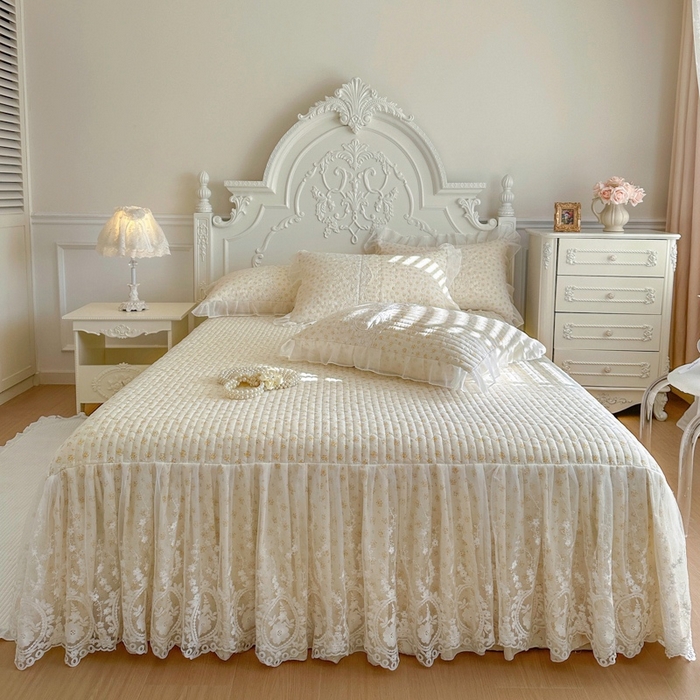 91家纺网 家纺一手货源 找家纺 恋尚 2026新款云感棉床笠式床裙四件套（控价225起） 轻香梦