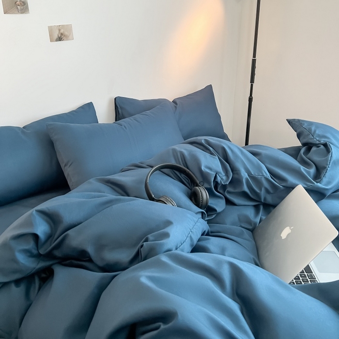 91家纺网 家纺一手货源 找家纺 友承家纺 2026新款四件套磨毛床单被套被罩简约纯色学生宿舍水洗棉3三件套床上用品4被套单件四季单独被罩 宝兰