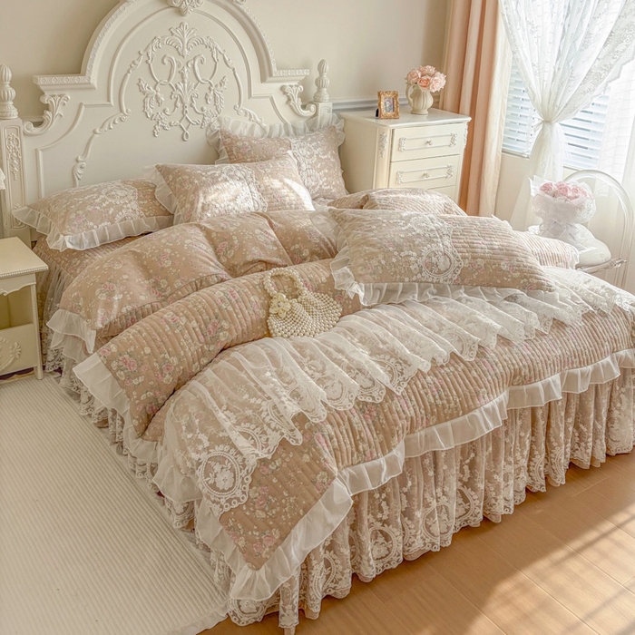 91家纺网 家纺一手货源 找家纺 恋尚 2026新款云感棉床笠式床裙四件套（控价225起） 梦迪