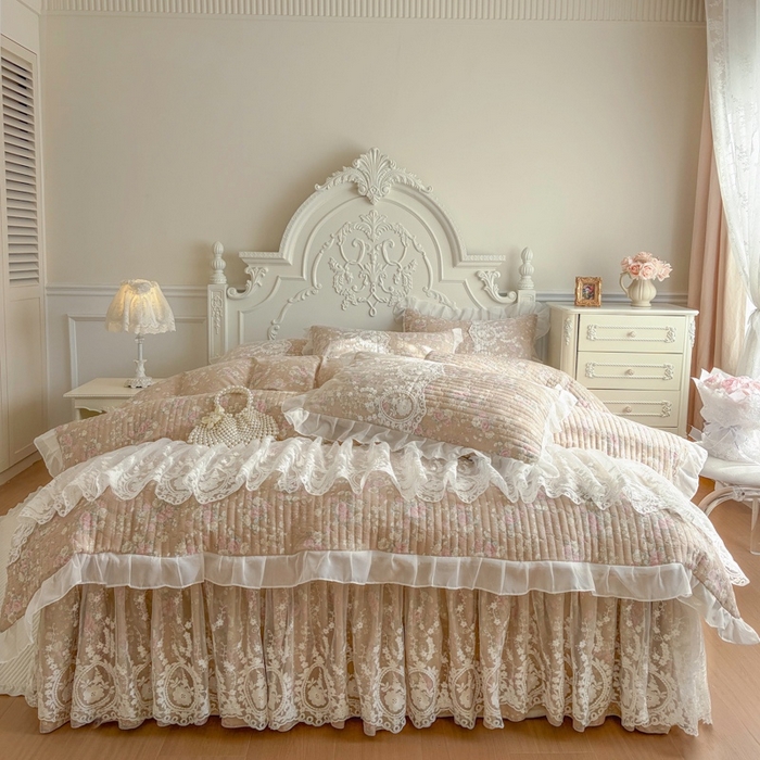 91家纺网 家纺一手货源 找家纺 恋尚 2026新款云感棉床笠式床裙四件套（控价225起） 梦迪