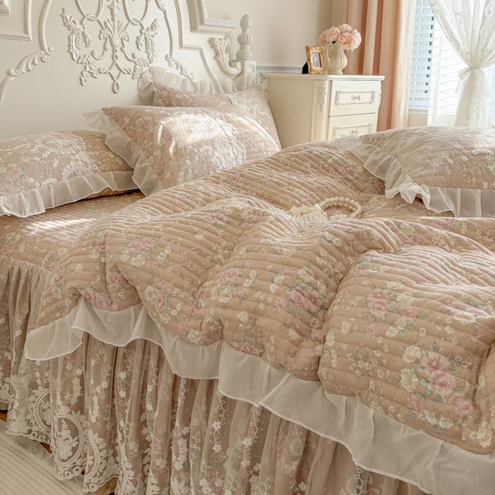 91家纺网 家纺一手货源 找家纺 恋尚 2026新款云感棉床笠式床裙四件套（控价225起） 梦迪