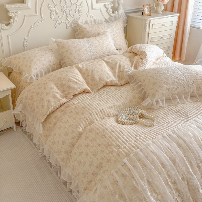 91家纺网 家纺一手货源 找家纺 恋尚 2026新款云感棉床笠式床裙四件套（控价225起） 茜茜