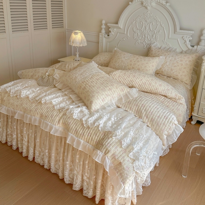 91家纺网 家纺一手货源 找家纺 恋尚 2026新款云感棉床笠式床裙四件套（控价225起） 茜茜