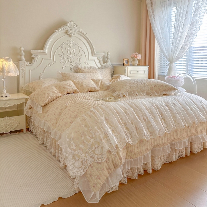 91家纺网 家纺一手货源 找家纺 恋尚 2026新款云感棉床笠式床裙四件套（控价225起） 茜茜