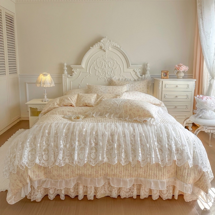 91家纺网 家纺一手货源 找家纺 恋尚 2026新款云感棉床笠式床裙四件套（控价225起） 茜茜