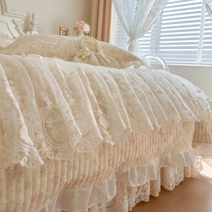 91家纺网 家纺一手货源 找家纺 恋尚 2026新款云感棉床笠式床裙四件套（控价225起） 茜茜