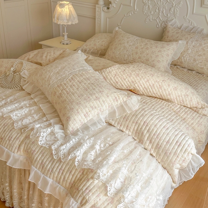 91家纺网 家纺一手货源 找家纺 恋尚 2026新款云感棉床笠式床裙四件套（控价225起） 茜茜