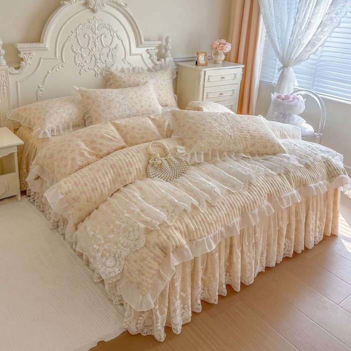 恋尚 2026新款云感棉床笠式床裙四件套（控价225起） 茜茜