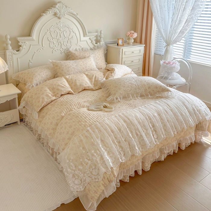 91家纺网 家纺一手货源 找家纺 恋尚 2026新款云感棉床笠式床裙四件套（控价225起） 茜茜