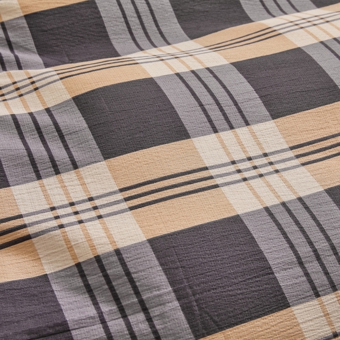 91家纺网 家纺一手货源 找家纺 友承家纺 2026最新款水洗棉无印风双层纱木棉四件套被套床单卧室床上用品学生宿舍被罩三件套床单枕套 蓝调