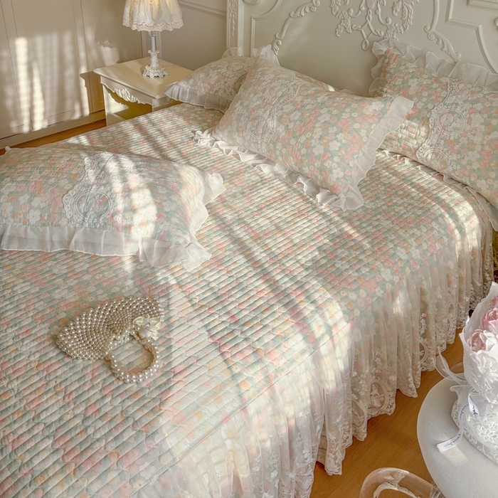 91家纺网 家纺一手货源 找家纺 恋尚 2026新款云感棉床笠式床裙四件套（控价225起） 雪妮