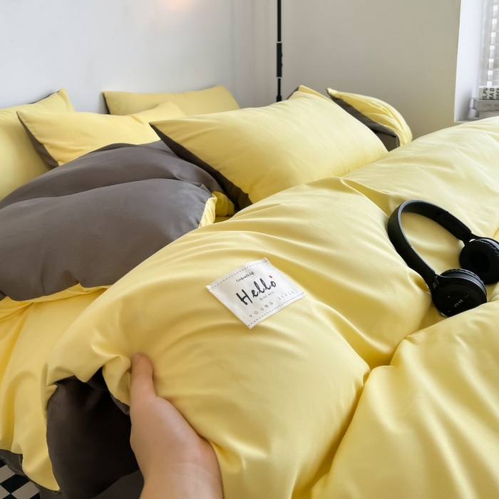 91家纺网 家纺一手货源 找家纺 友承家纺 2026新款床上用品被套单件冬季纯水洗棉被罩学生宿舍单人150x200x230cm双人磨毛被单 奶油黄