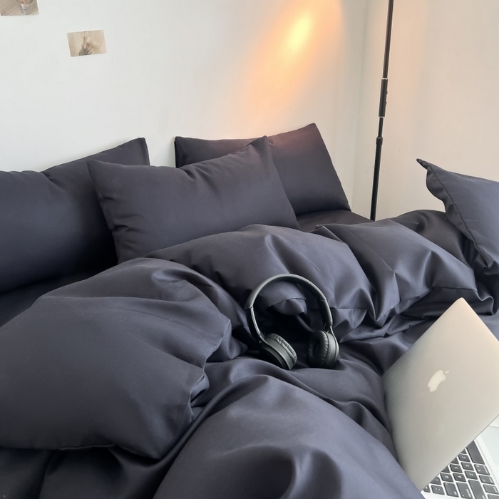 91家纺网 家纺一手货源 找家纺 友承家纺 2026新款床上用品被套单件冬季纯水洗棉被罩学生宿舍单人150x200x230cm双人磨毛被单 藏青