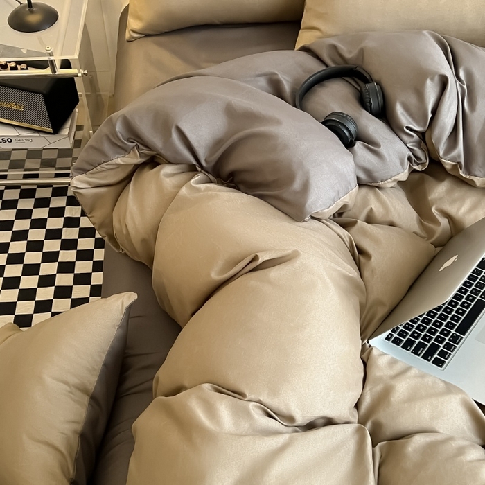 91家纺网 家纺一手货源 找家纺 友承家纺 2026新款床上用品被套单件冬季纯水洗棉被罩学生宿舍单人150x200x230cm双人磨毛被单 浅玉