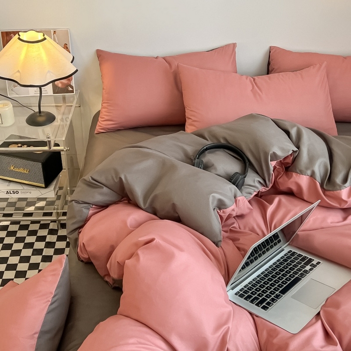91家纺网 家纺一手货源 找家纺 友承家纺 2026新款床上用品被套单件冬季纯水洗棉被罩学生宿舍单人150x200x230cm双人磨毛被单 豆沙