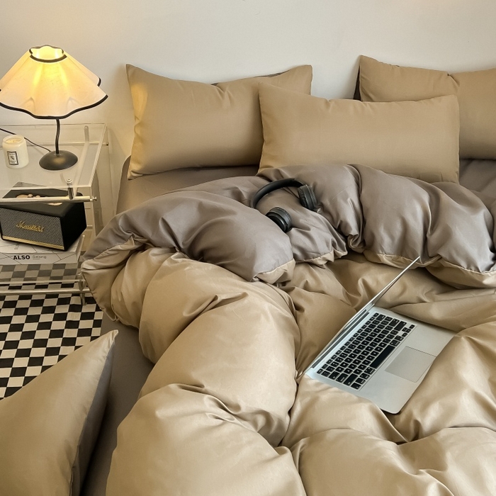 91家纺网 家纺一手货源 找家纺 友承家纺 2026新款床上用品被套单件冬季纯水洗棉被罩学生宿舍单人150x200x230cm双人磨毛被单 浅玉