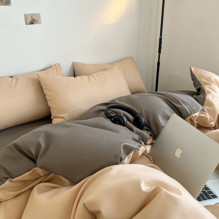 91家纺网 家纺一手货源 找家纺 友承家纺 2026新款床上用品被套单件冬季纯水洗棉被罩学生宿舍单人150x200x230cm双人磨毛被单 浅咖