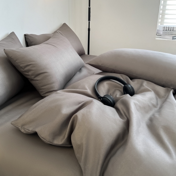 91家纺网 家纺一手货源 找家纺 友承家纺 2026新款床上用品被套单件冬季纯水洗棉被罩学生宿舍单人150x200x230cm双人磨毛被单 浅灰