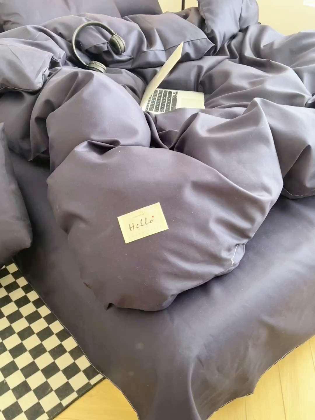 91家纺网 家纺一手货源 找家纺 友承家纺 2026新款床上用品被套单件冬季纯水洗棉被罩学生宿舍单人150x200x230cm双人磨毛被单 藏青