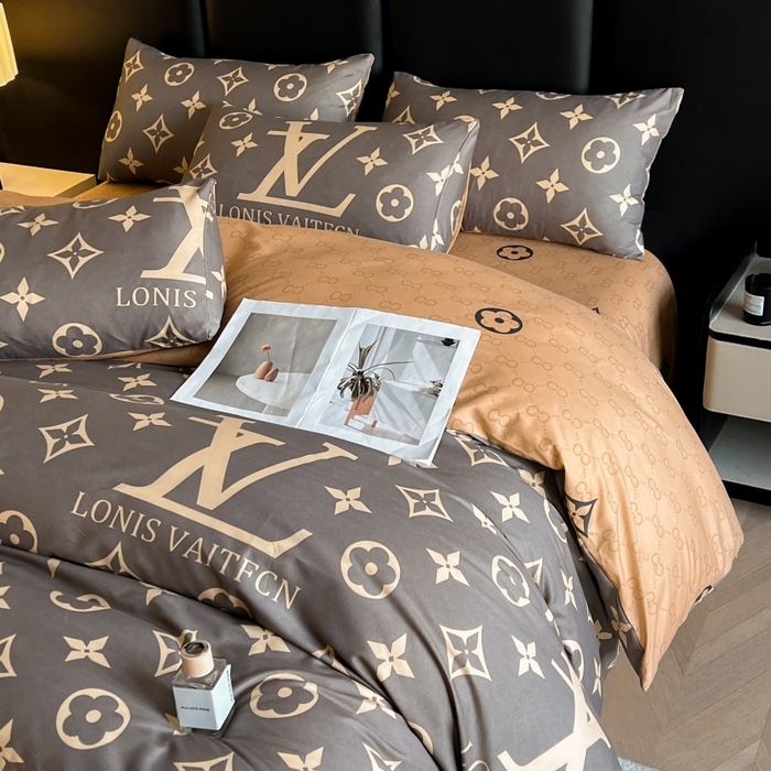 91家纺网 家纺一手货源 找家纺 友承家纺 2026新款床上用品加厚磨毛大牌风四件套春夏床单磨毛被套高级奢华宿舍三件套欧洲站 L灰