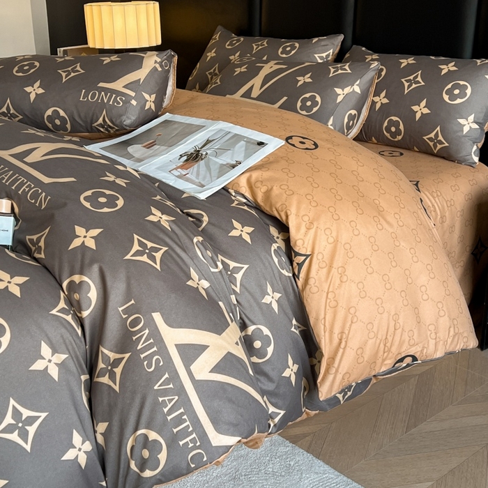 91家纺网 家纺一手货源 找家纺 友承家纺 2026新款床上用品加厚磨毛大牌风四件套春夏床单磨毛被套高级奢华宿舍三件套欧洲站 L灰