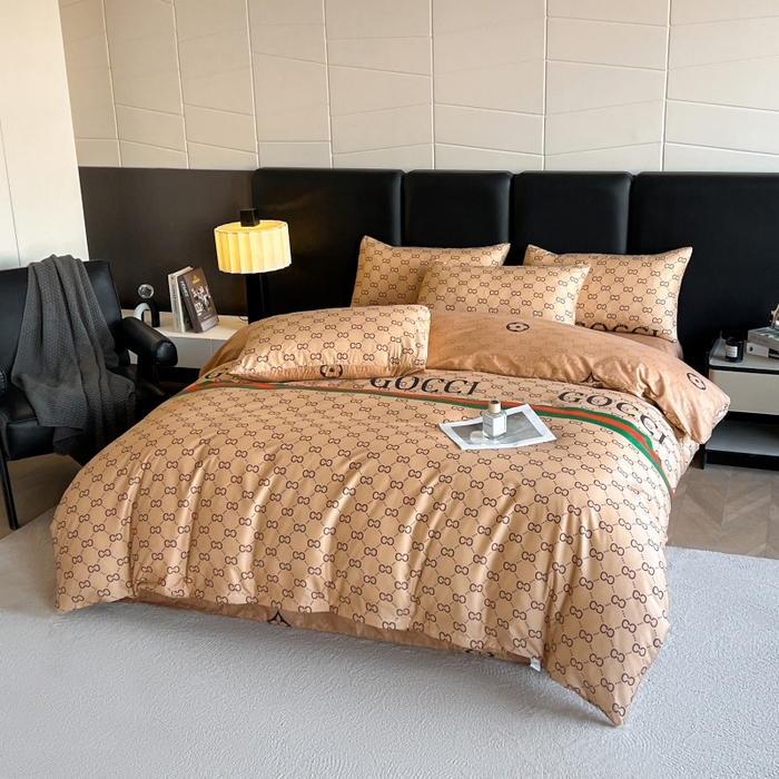 91家纺网 家纺一手货源 找家纺 友承家纺 2026新款床上用品加厚磨毛大牌风四件套春夏床单磨毛被套高级奢华宿舍三件套欧洲站 卡其酷