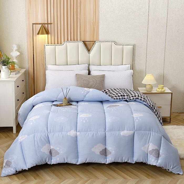 91家纺网 家纺一手货源 找家纺 友承家纺 2026新款床上用品加厚保暖冬被棉被春秋被褥被芯学生单人宿舍羽丝棉被水洗棉垫被 云朵