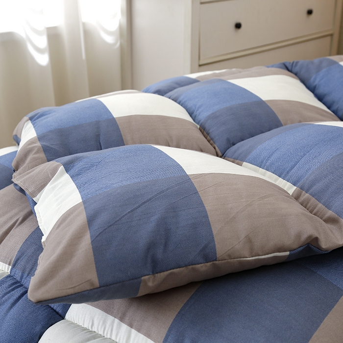 91家纺网 家纺一手货源 找家纺 友承家纺 2026新款床上用品加厚保暖冬被棉被春秋被褥被芯学生单人宿舍羽丝棉被水洗棉垫被 兰大格