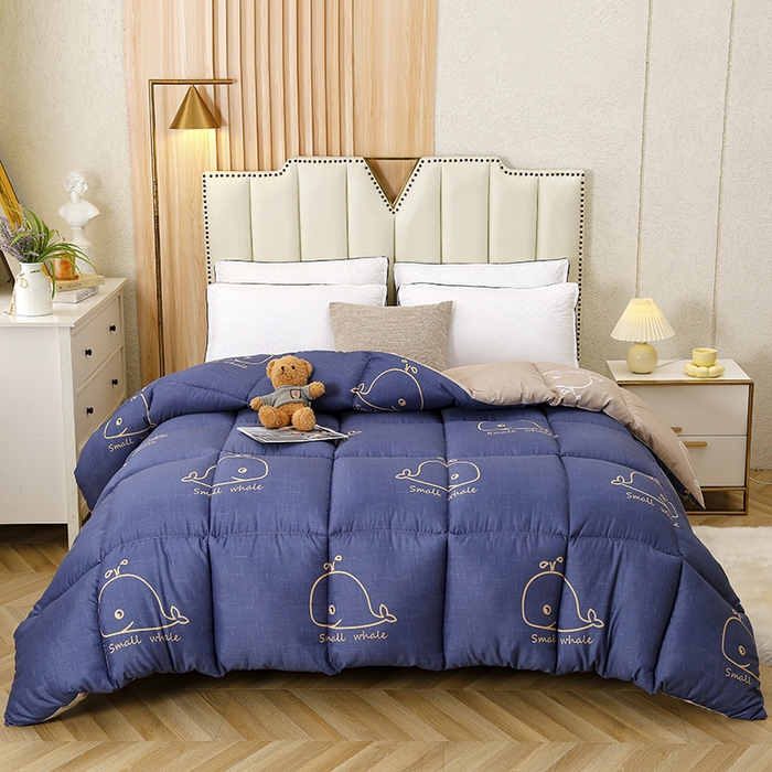 91家纺网 家纺一手货源 找家纺 友承家纺 2026新款床上用品加厚保暖冬被棉被春秋被褥被芯学生单人宿舍羽丝棉被水洗棉垫被 鲸鱼