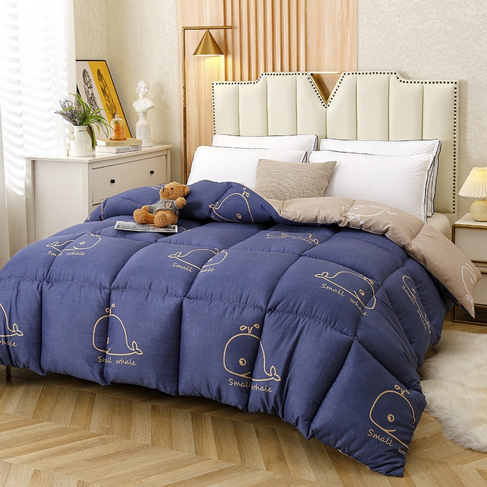 91家纺网 家纺一手货源 找家纺 友承家纺 2026新款床上用品加厚保暖冬被棉被春秋被褥被芯学生单人宿舍羽丝棉被水洗棉垫被 鲸鱼