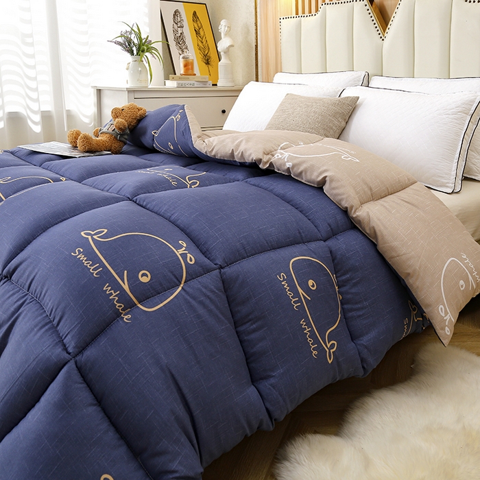 91家纺网 家纺一手货源 找家纺 友承家纺 2026新款床上用品加厚保暖冬被棉被春秋被褥被芯学生单人宿舍羽丝棉被水洗棉垫被 鲸鱼