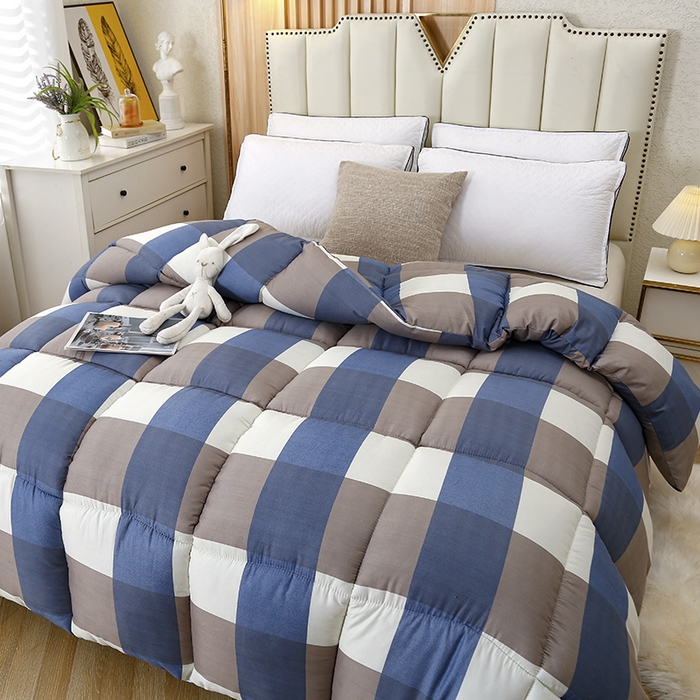 91家纺网 家纺一手货源 找家纺 友承家纺 2026新款床上用品加厚保暖冬被棉被春秋被褥被芯学生单人宿舍羽丝棉被水洗棉垫被 兰大格