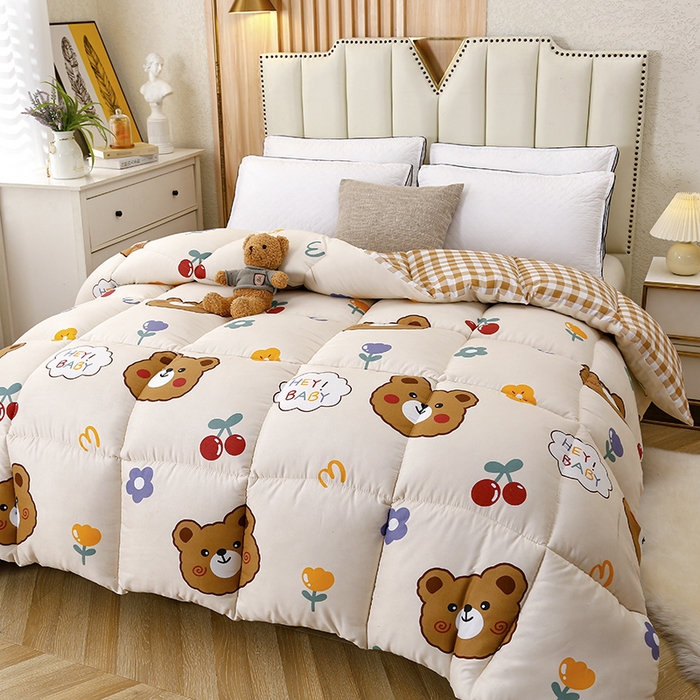 91家纺网 家纺一手货源 找家纺 友承家纺 2026新款床上用品加厚保暖冬被棉被春秋被褥被芯学生单人宿舍羽丝棉被水洗棉垫被 baby熊