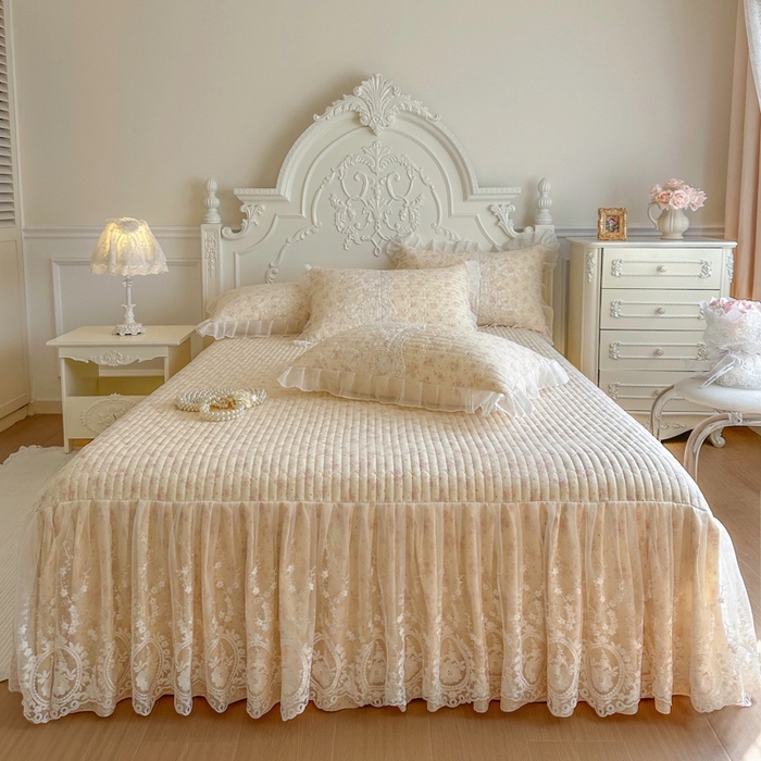 91家纺网 家纺一手货源 找家纺 恋尚 2026新款云感棉床笠式床裙（控价120元起） 茜茜