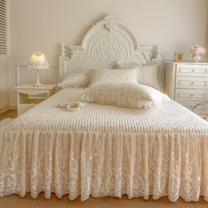 91家纺网 家纺一手货源 找家纺 恋尚 2026新款云感棉床笠式床裙（控价120元起） 茜茜