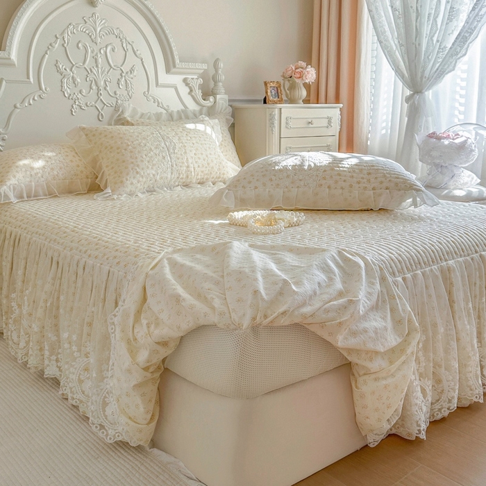 91家纺网 家纺一手货源 找家纺 恋尚 2026新款云感棉床笠式床裙（控价120元起） 轻香梦