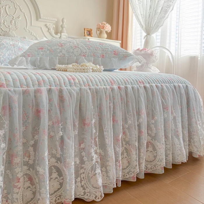 91家纺网 家纺一手货源 找家纺 恋尚 2026新款云感棉床笠式床裙（控价120元起） 迷雾清影